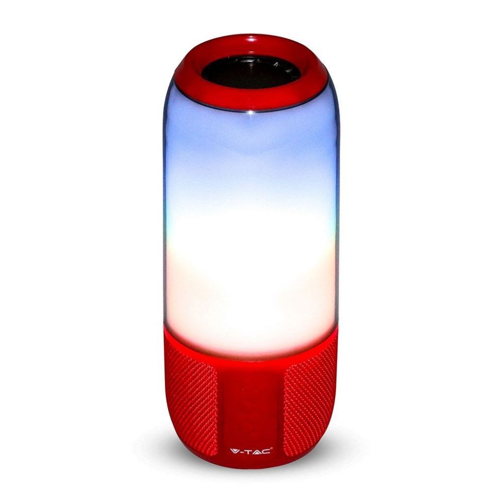 V-TAC VT-7456 Bluetooth Speaker Met Rgb Verlichting - 2X 3Watt - Rood-image