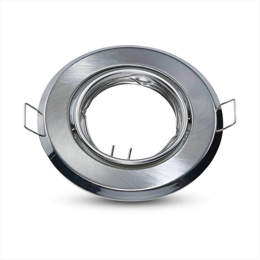 V-TAC Portafaretto LED da Incasso Rotondo GU10 Colore Nichel Satinato (Box 2 Pezzi)