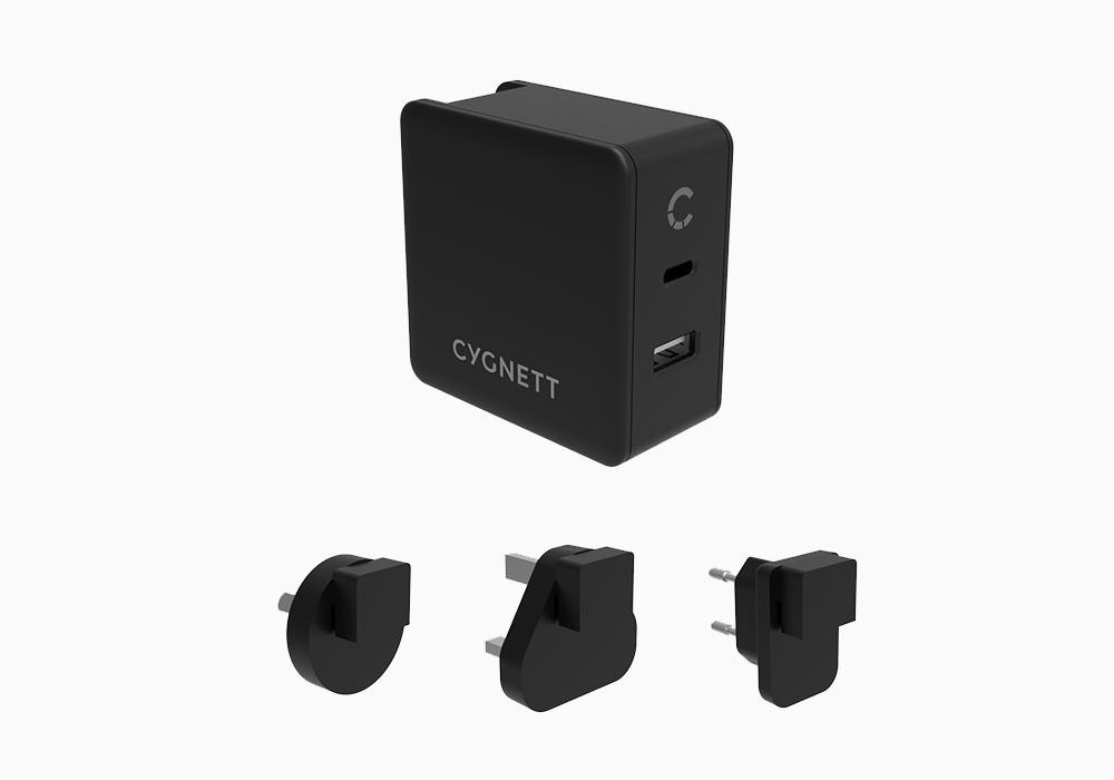 Caricatore Da Rete Con Adattatori Da Viaggio 57 Watt Pd Usb-C + Usb-A