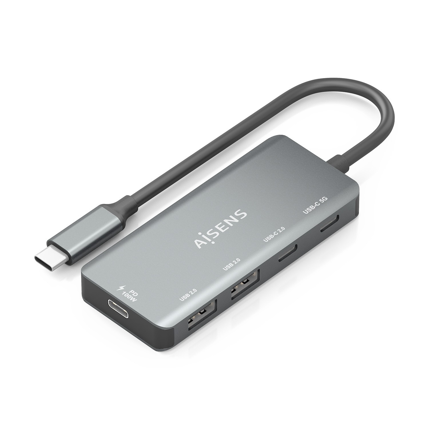 AISENS A109-0946 replicatore di porte e docking station per laptop Cablato USB 3.2 Gen 1 (3.1 Gen 1) Type-C Grigio