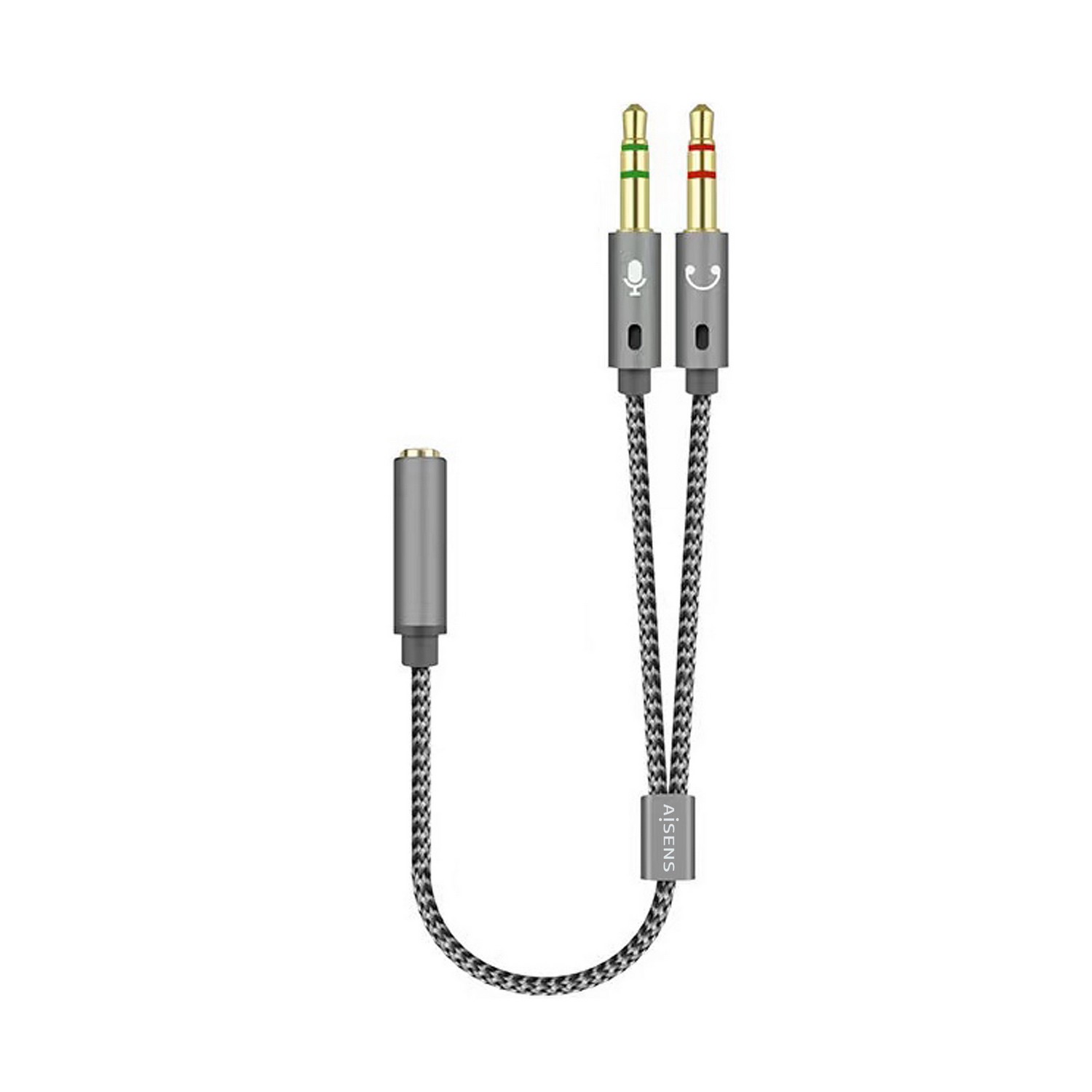 AISENS A128-0417 cavo audio 025 m 2 x 3.5mm 3.5mm Grigio