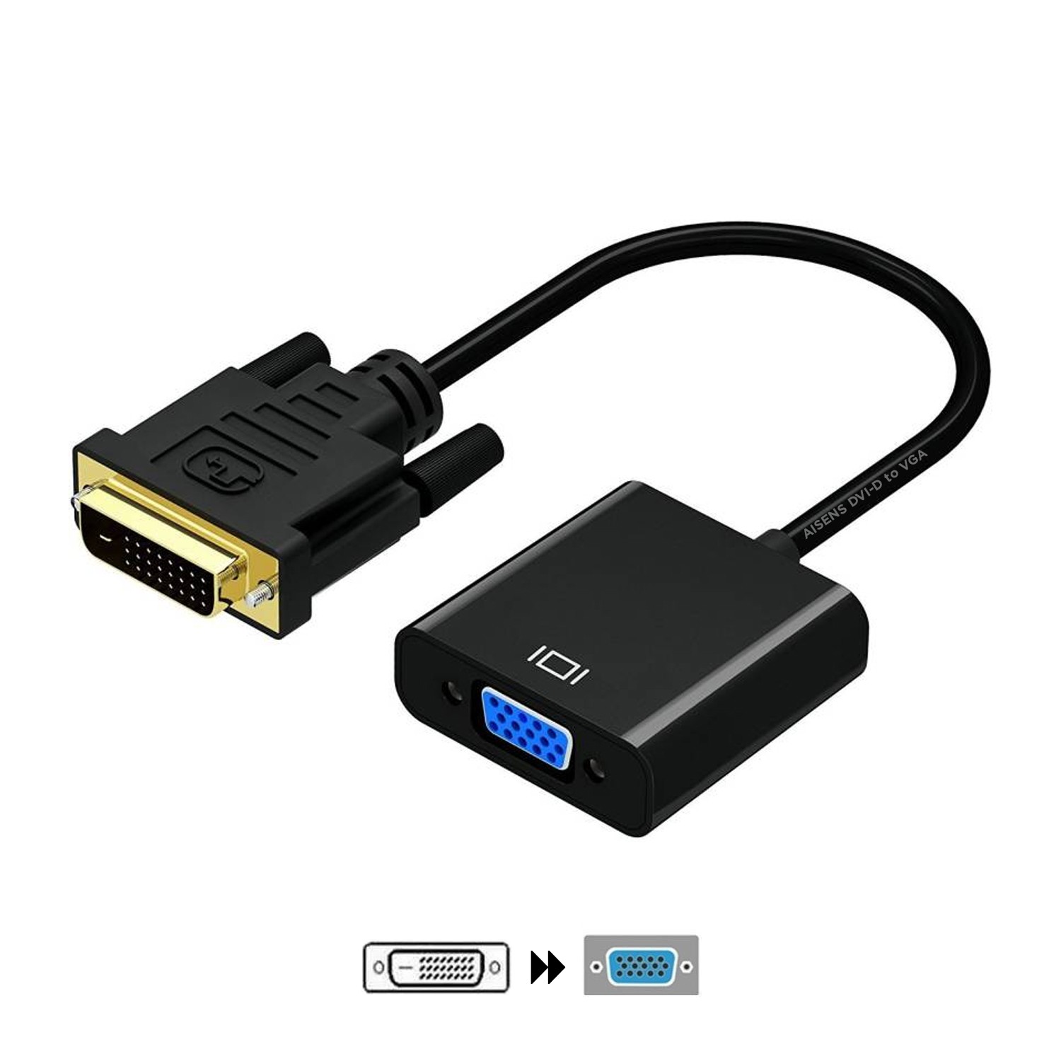 AISENS A147-0352 cavo e adattatore video 01 m DVI-D VGA (D-Sub) Nero