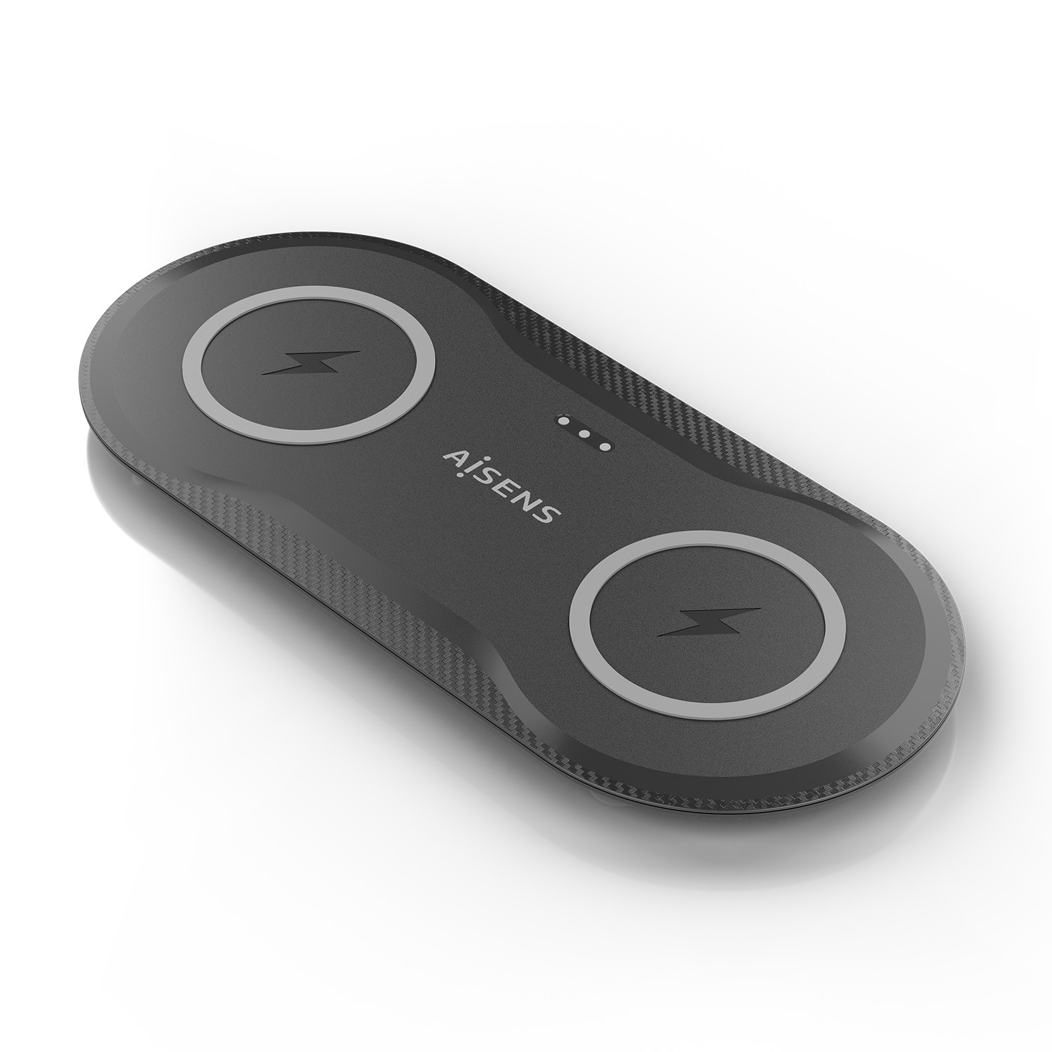 AISENS ASCH-15W2WC060-BK Caricabatterie per dispositivi mobili Cuffie Smartphone Nero USB Carica wireless Interno