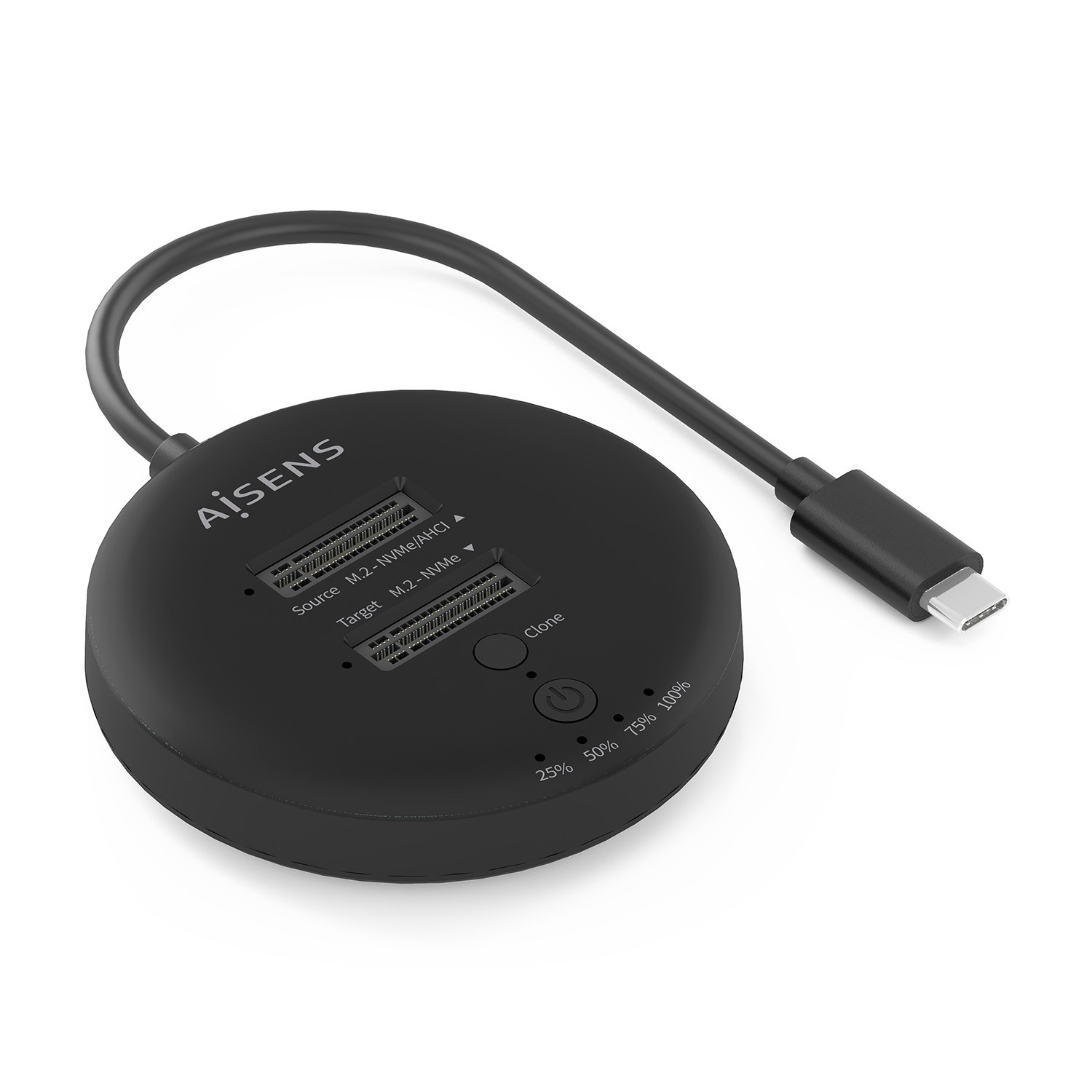 AISENS ASDS-2M2N05-BK docking station per unità di archiviazione USB 3.2 Gen 2 (3.1 Gen 2) Type-C Nero
