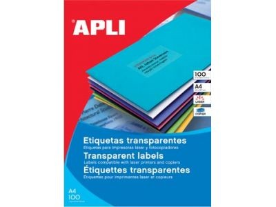 APLI SP-581225 Trasparente Etichetta per stampante autoadesiva