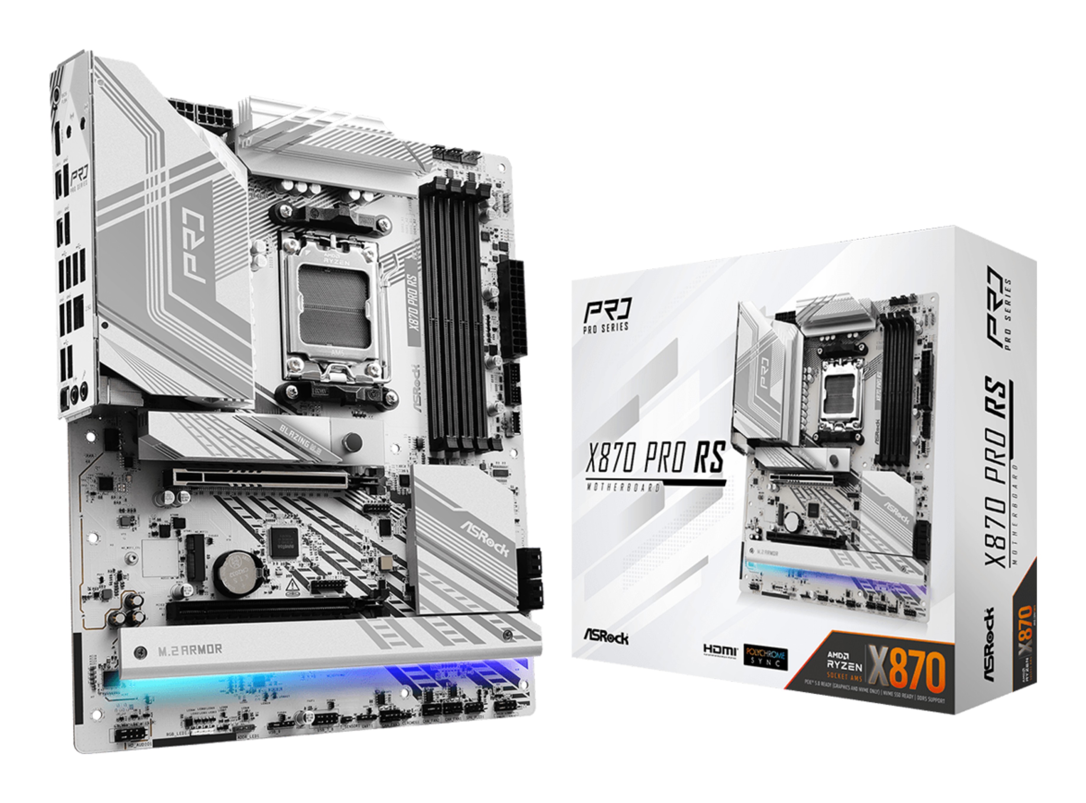 Asrock Mb Amd X870 Pro Rs Socket Am5 Amd X870 Atx Ddr5