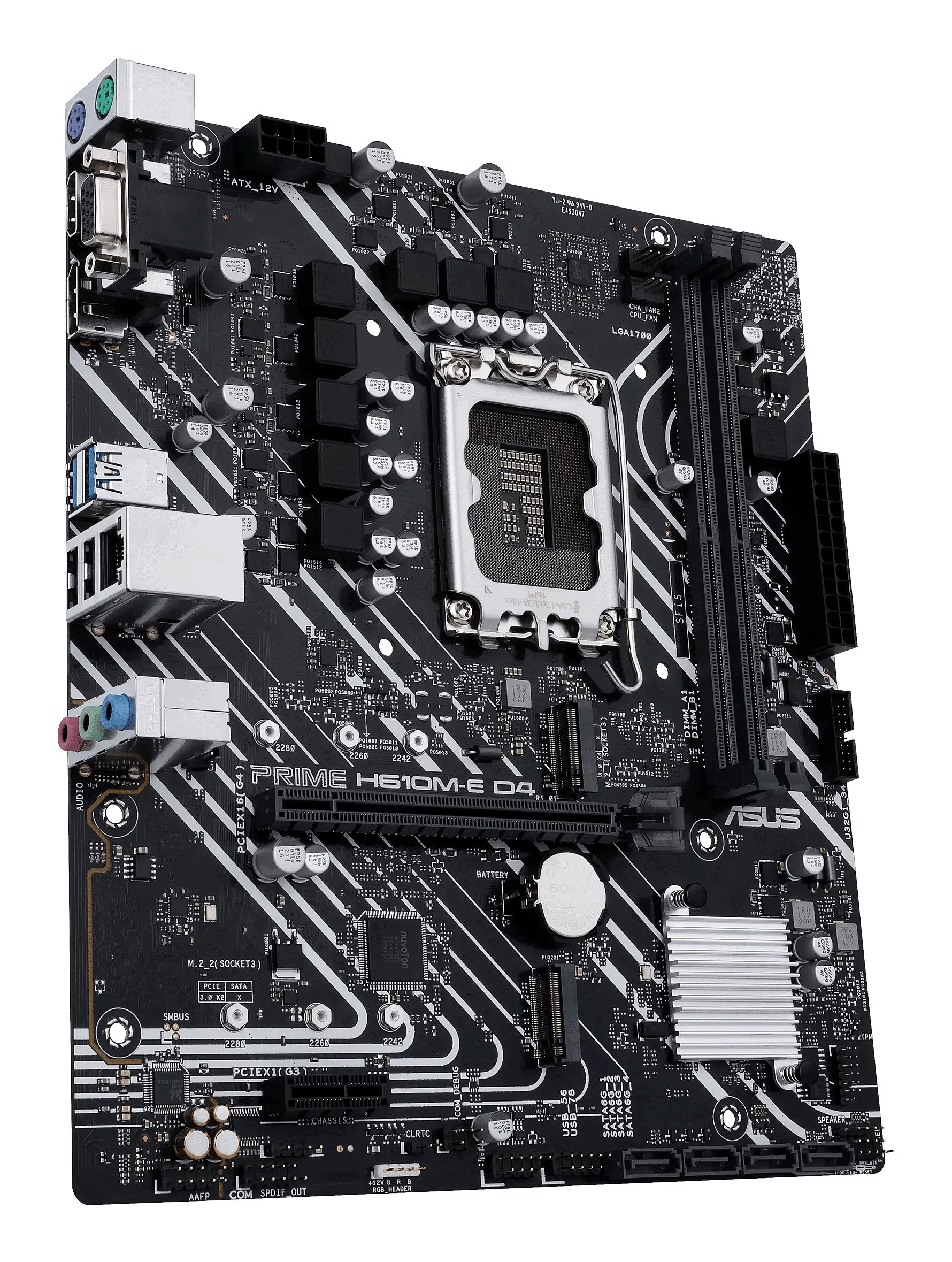 ASUS PRIME H610M-E D4-CSM Scheda Madre mATX, Intel H610, LGA1700, DDR4, PCI 4.0, Realtek 1Gb Ethernet, Realtek 7.1 Surround, 2xM.2, 4xSATA 6GB-s, USB 3.2 Gen 1, Armoury Crate, Nero-image