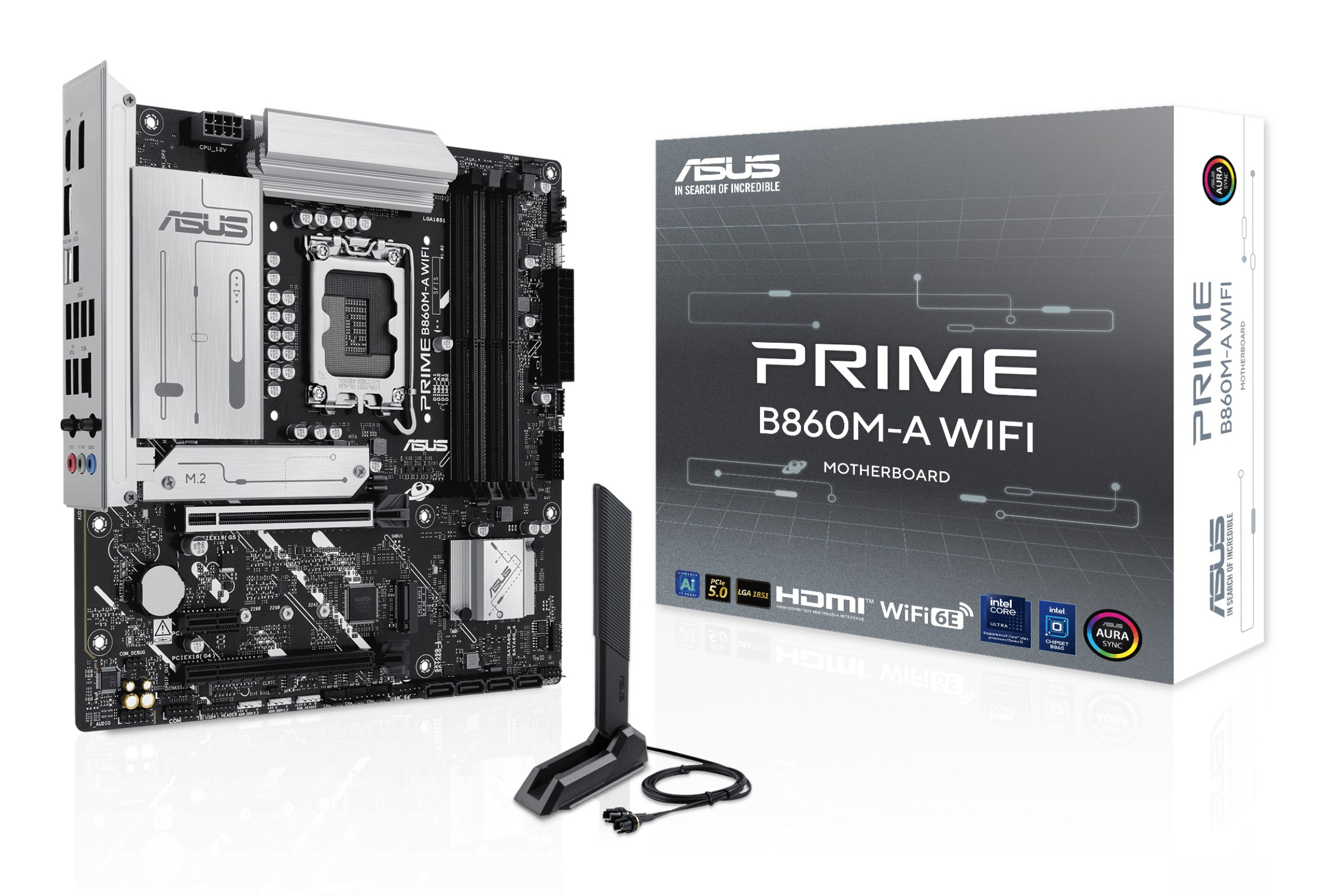 Asus Mb Intel Prime B860M-A Wifi M-Atx Lga 1851 Ddr5 1Pci-Ex16 4Dimm Hdmi/2Dp 2M2/4Sata