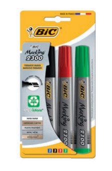 BIC Marking 2300 evidenziatore 4 pz Punta smussata Nero Blu Verde Rosso