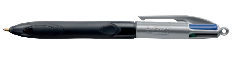 Bic 4 Colours Grip Pro Nero Blu Verde Rosso Penna a sfera retrattile a clip Medio 12 pz