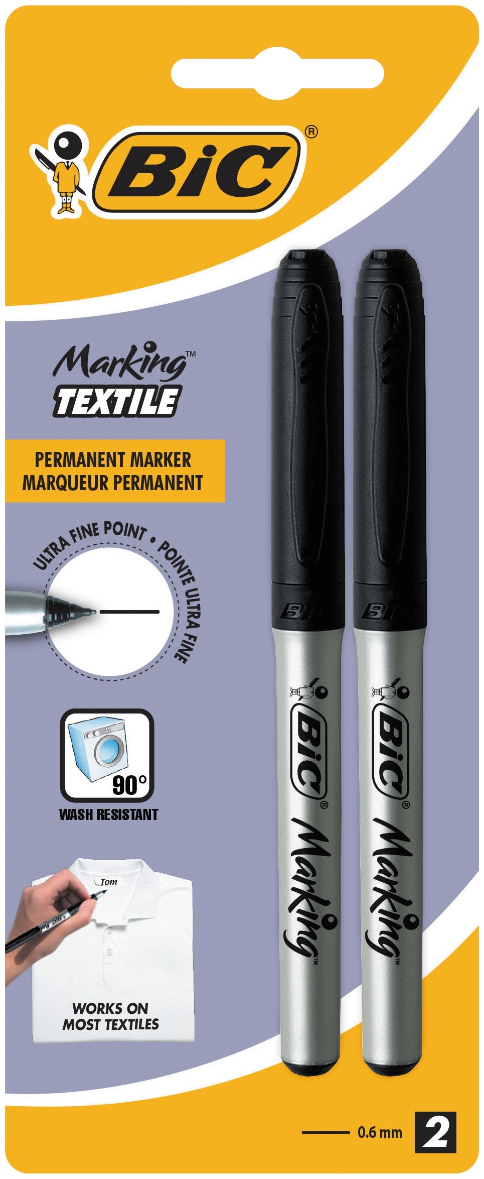 BIC 933872 evidenziatore 2 pz Nero