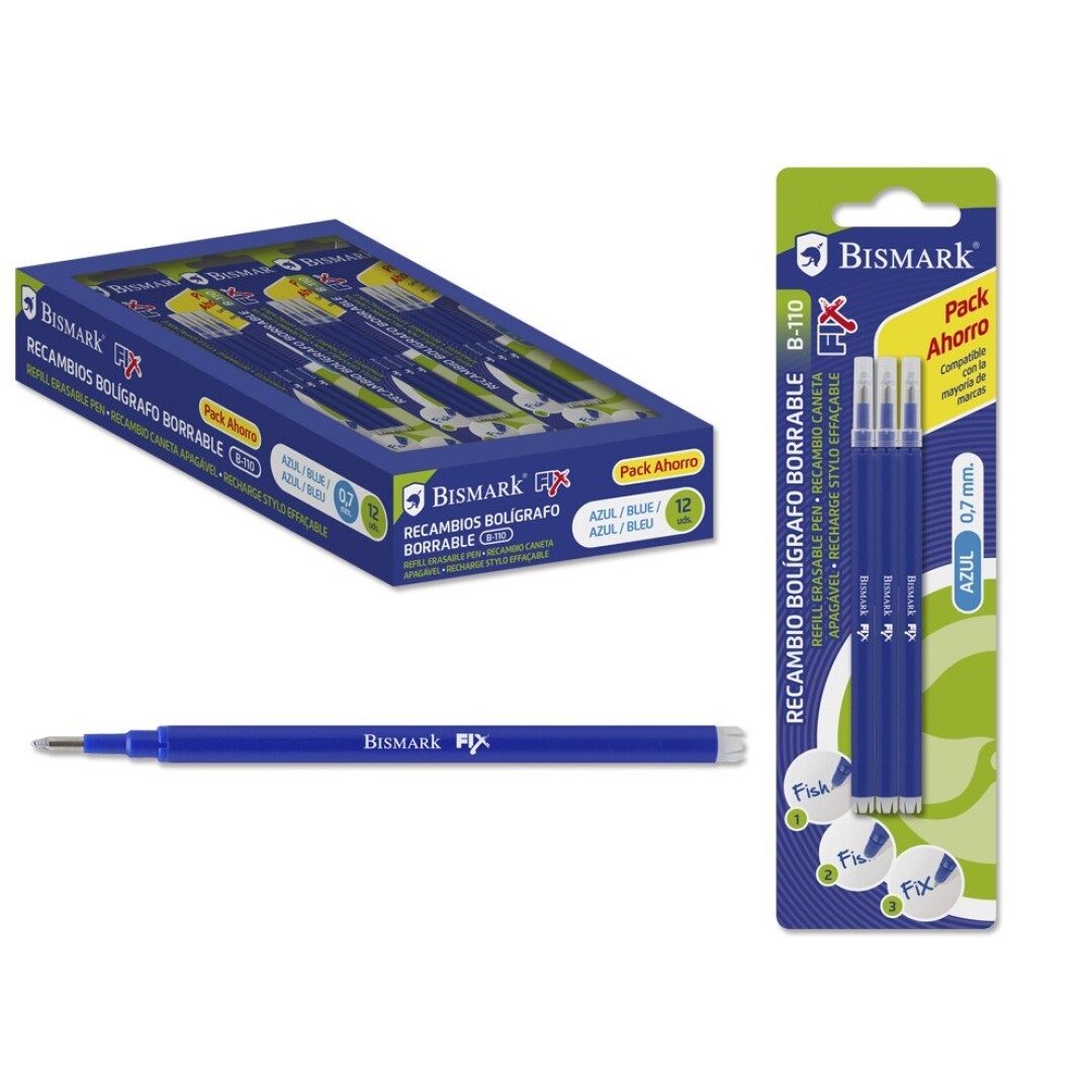 Bismark 327532 ricaricatore di penna Blu 3 pz
