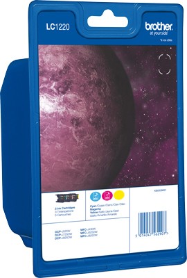 ORIGINALE Brother Multipack ciano / magenta / giallo LC-1220 LC1220RBWBP 3 cartucce d'inchiostro LC1220: C+M+Y