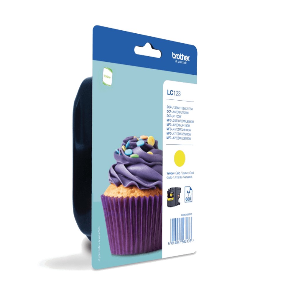 Originale Cartuccia d inchiostro gialla originale Brother LC123 - LC123YBP