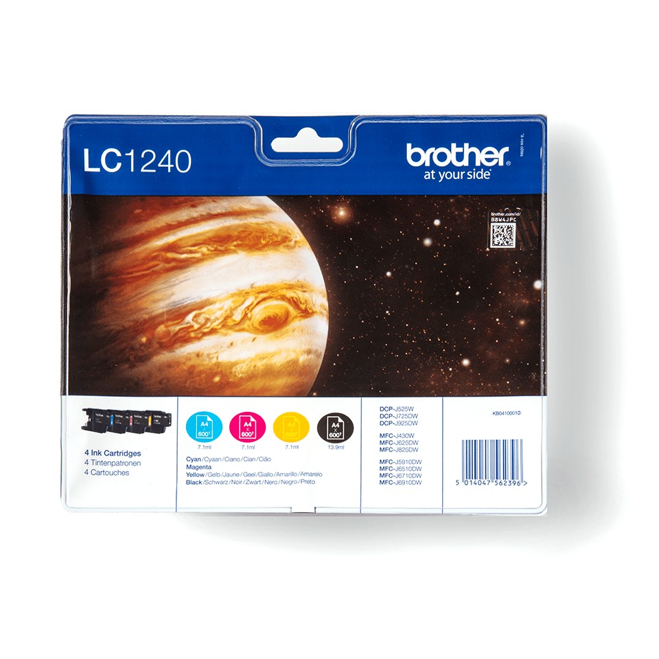Brother Originale LC1240 Pack de 4 Cartuchos de Tinta Originales - LC1240VALBP