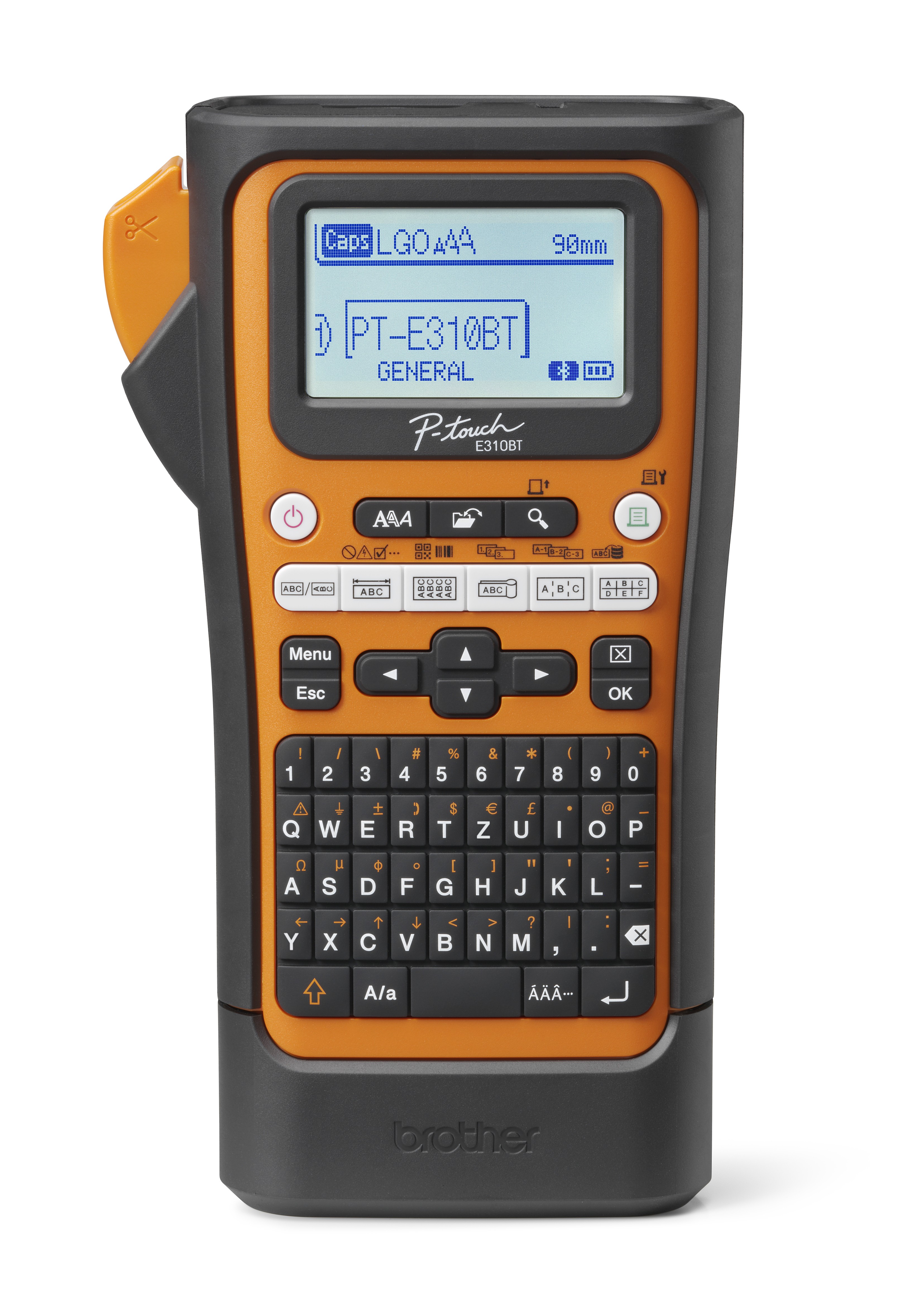 Brother PT-E310BTVP stampante per etichette (CD) Trasferimento termico 180 x 180 DPI 20 mm/s Con cavo e senza cavo HSE/TZe Bluetooth QWERTY