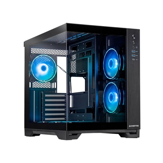 Chieftec Visio GM-30B-TG-OP schwarz Tempered Glass x 2 Cubo Nero