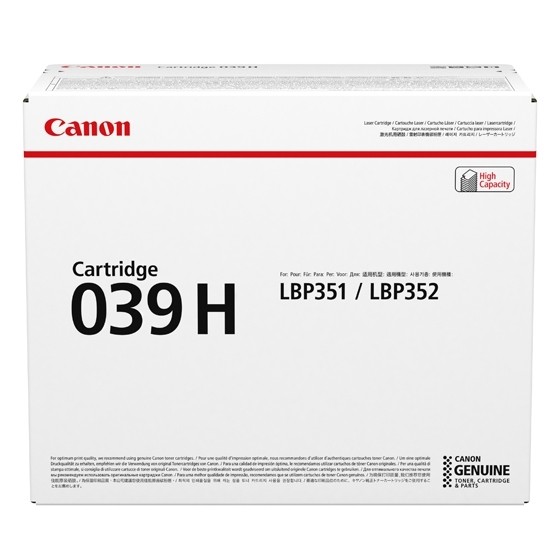 ORIGINALE Canon toner nero 039h 0288C001 25000 pagine