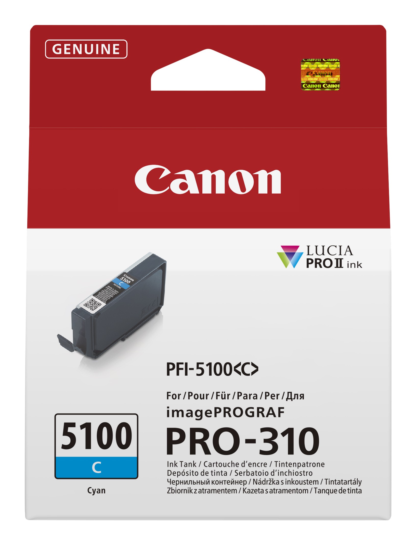 ORIGINALE Canon Cartuccia d'inchiostro ciano PFI-5100c 6953C001 14ml