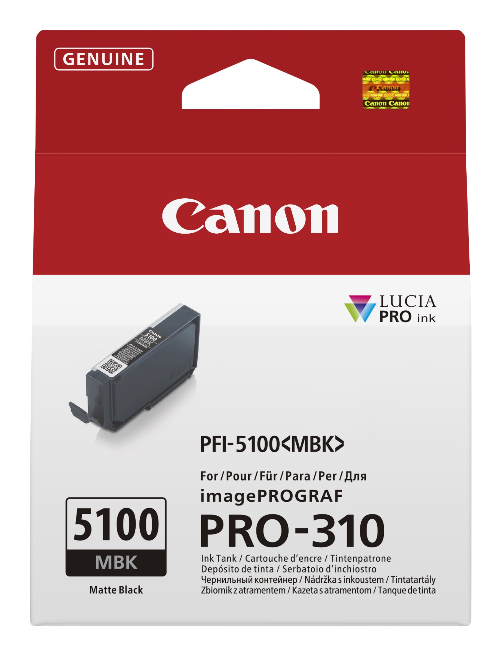 ORIGINALE Canon Cartuccia d'inchiostro Nero (opaco) PFI-5100mbk 6951C001 14ml