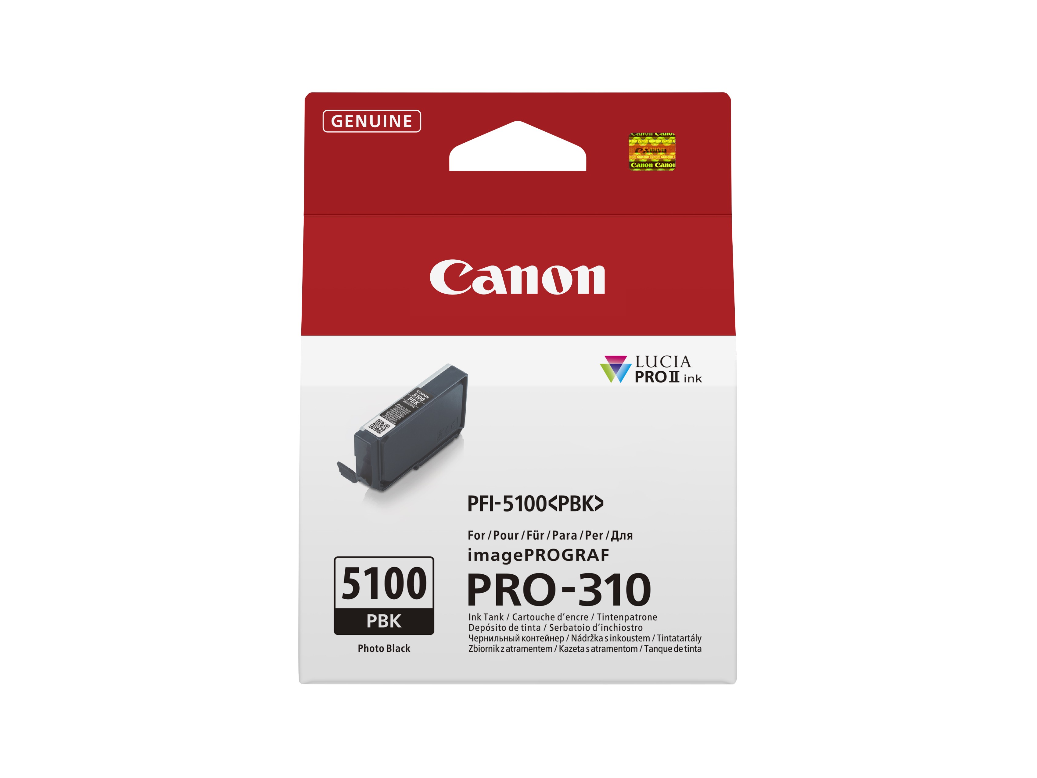 ORIGINALE Canon Cartuccia d'inchiostro Nero (Foto) PFI-5100pbk 6952C001 14ml