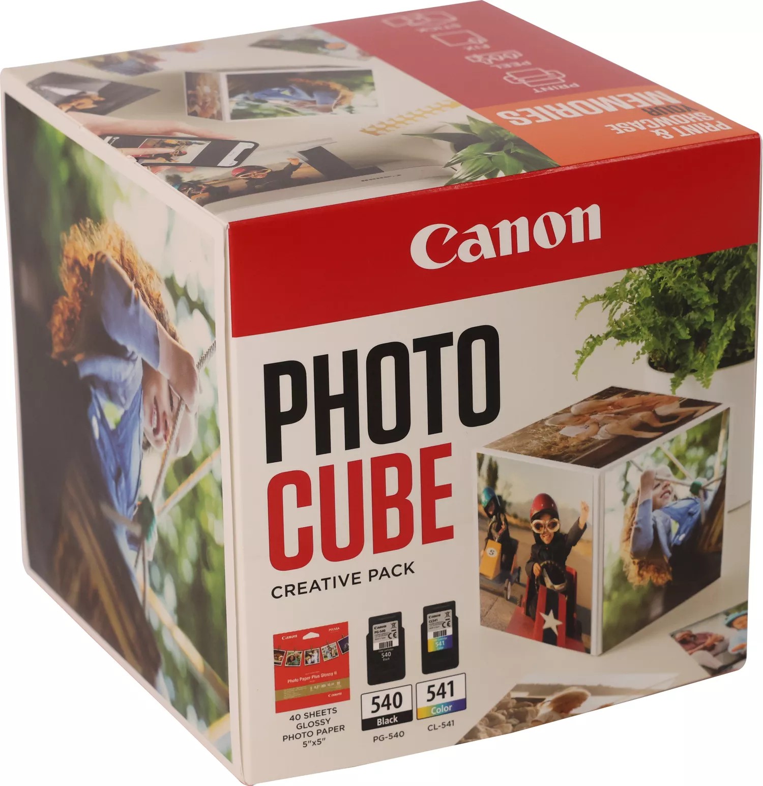 ORIGINALE Canon Value Pack nero / differenti colori PG-540+CL-541 Photo Cube Creative Pack + 13x13 cm Fotopapier 40 fogli 360 pagine