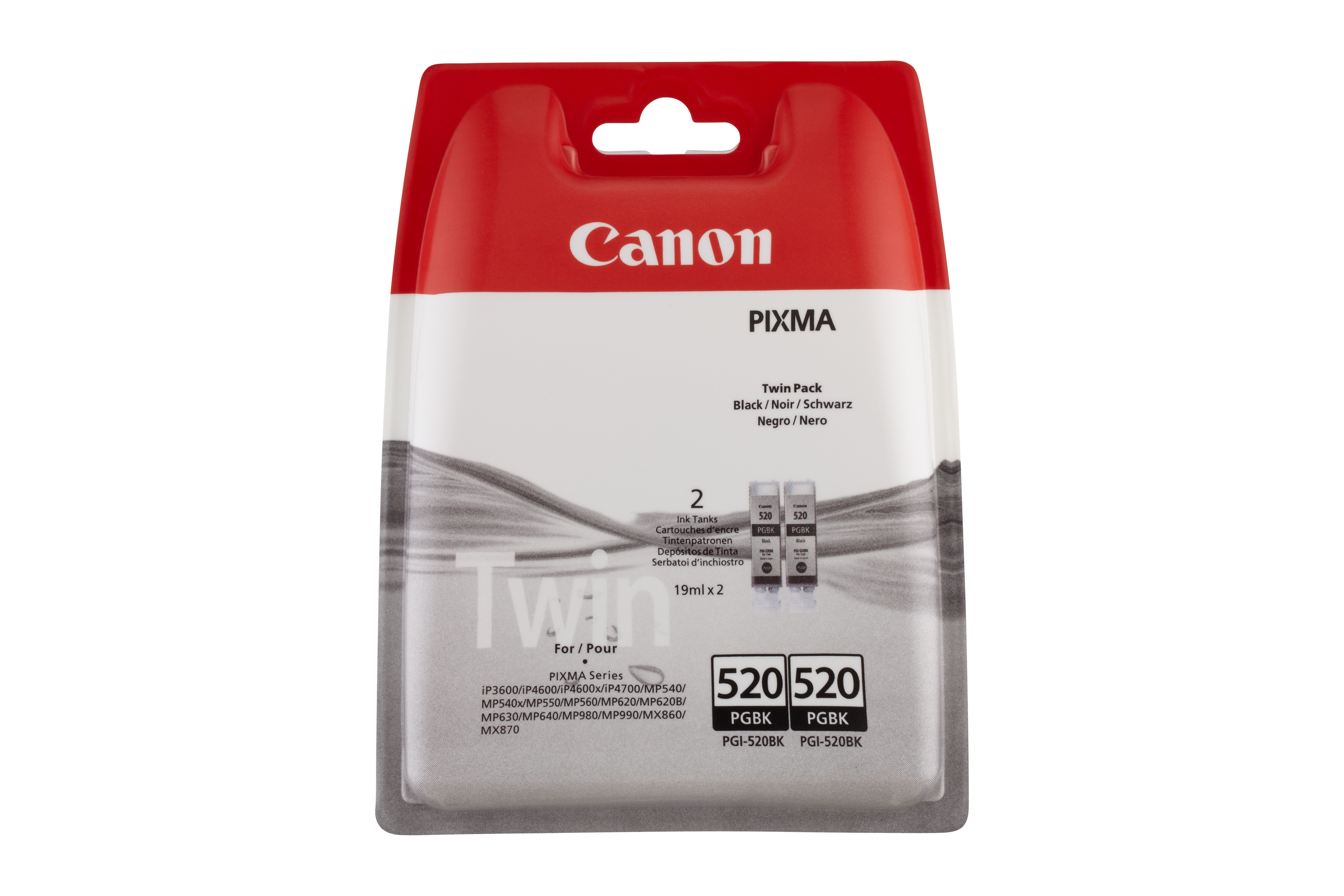 ORIGINALE Canon Multipack nero PGI-520BK Twin 2932B012 Cartuccie d?inchiostro Confezione doppia