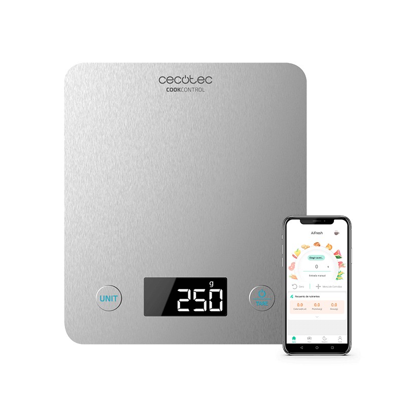Cecotec Cook Control 10000 Connected Acciaio inox Superficie piana Rettangolo Bilancia da cucina elettronica