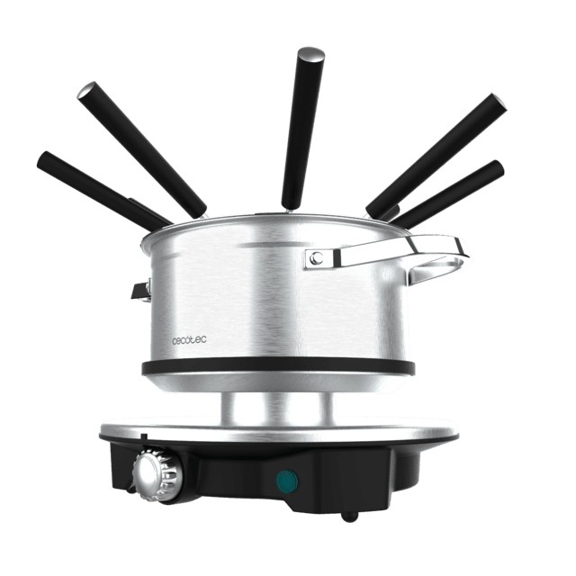 Cecotec Fun Gourmet Fondue Advance Fonduta elettrica - 1500W - Acciaio inossidabile - Termostato - Capacità 17L - 8 forchette - Pentola antiaderente -