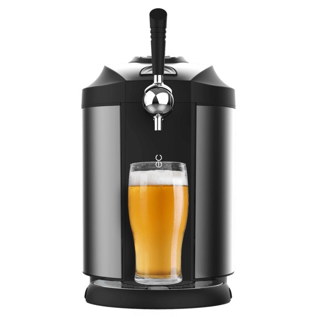 Cecotec Distributore di birra BeerFlow Steel 5000 - 65W - Compatibile con fusti da 5L - Temperatura da 2 a 12°C - Indicatore LED - Vassoio raccogligoc