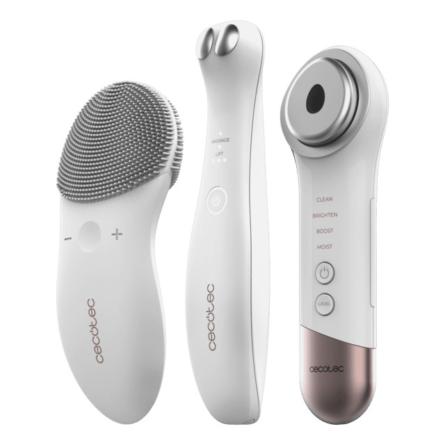 Cecotec Spazzola Per Pulizia Viso Ricaricabile Facecare Skinroutine. Skinroutine, Dispositivo Antiocchiaie, Massaggiatore Con Fototerapia: Potenzia Elasticità Della Pelle, Include Fascia E Polsini