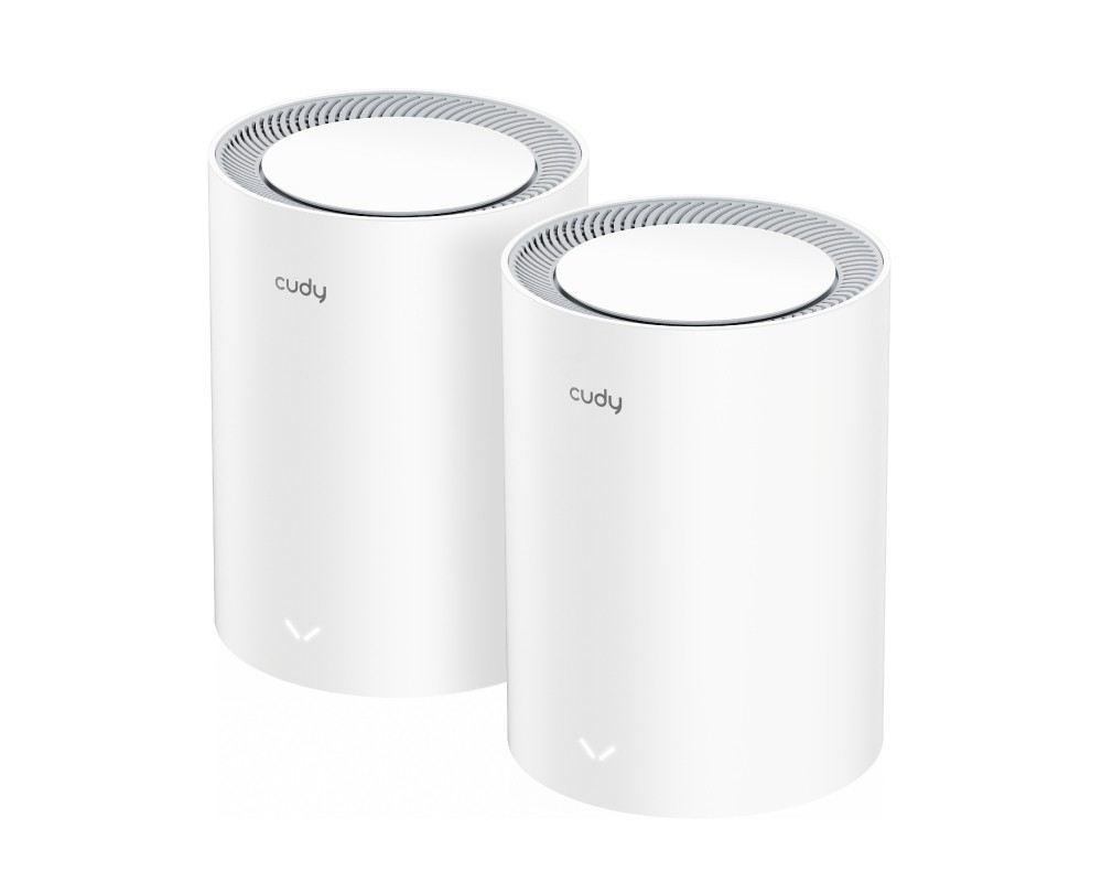 Cudy M3000 2-PACK sistema Wi-Fi Mesh Dual-band (2.4 GHz/5 GHz) Wi-Fi 6 (802.11ax) Grigio Bianco 1 Interno