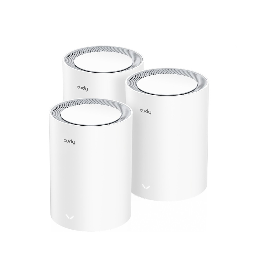 Cudy M3000 3-PACK sistema Wi-Fi Mesh Dual-band (2.4 GHz/5 GHz) Wi-Fi 6 (802.11ax) Grigio Bianco 1 Interno