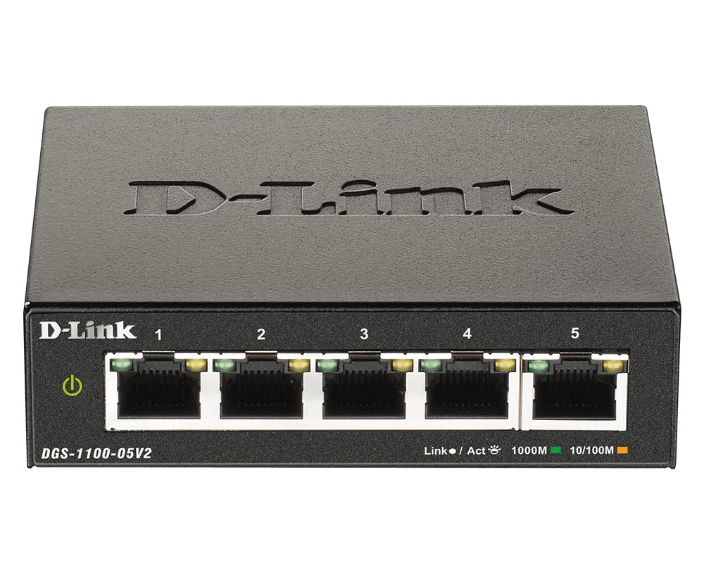 D-Link DGS-1100-05V2 switch di rete Gestito Gigabit Ethernet (10/100/1000) Nero