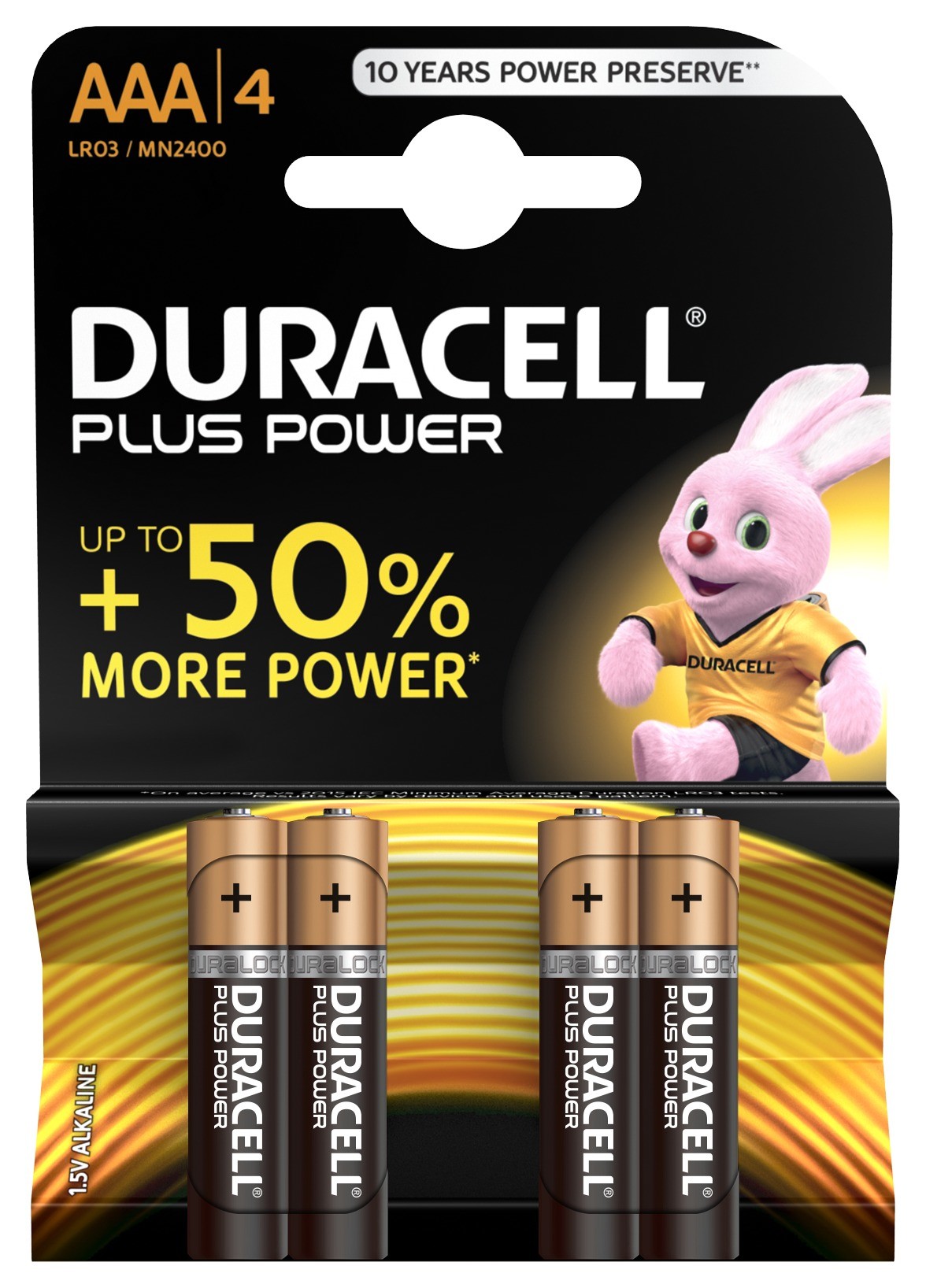 Duracell Pile Alcaline Aaa 15V Non Ricaricabili Plus Power Confezione Da 4 Pile