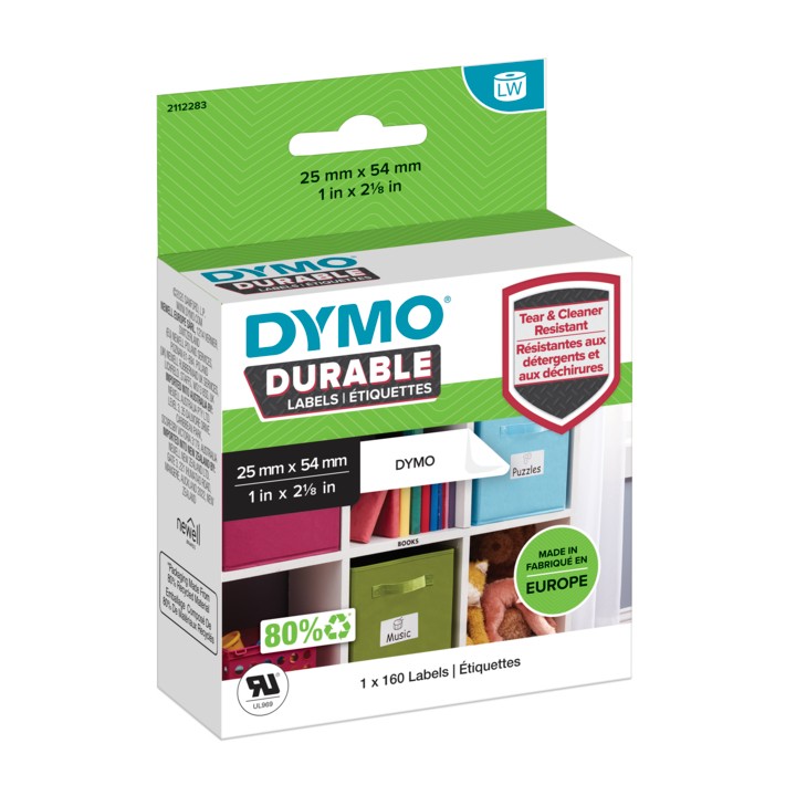 Dymo Confezione 160 Etichette Lw Durable 25X54Mm Bianco-image
