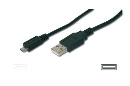 Cavo Di Connessione Micro Usb B - Lunghezza Mt. 3 Schermato