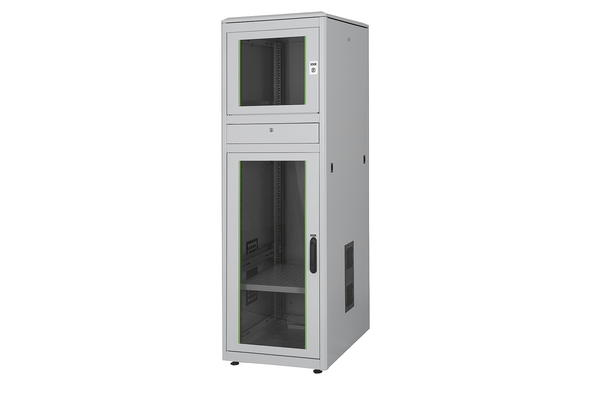 Armadio 36 Unita' Professionale Pc Industriale 3 Sezioni Per Video Server Tastiera Colore Grigio