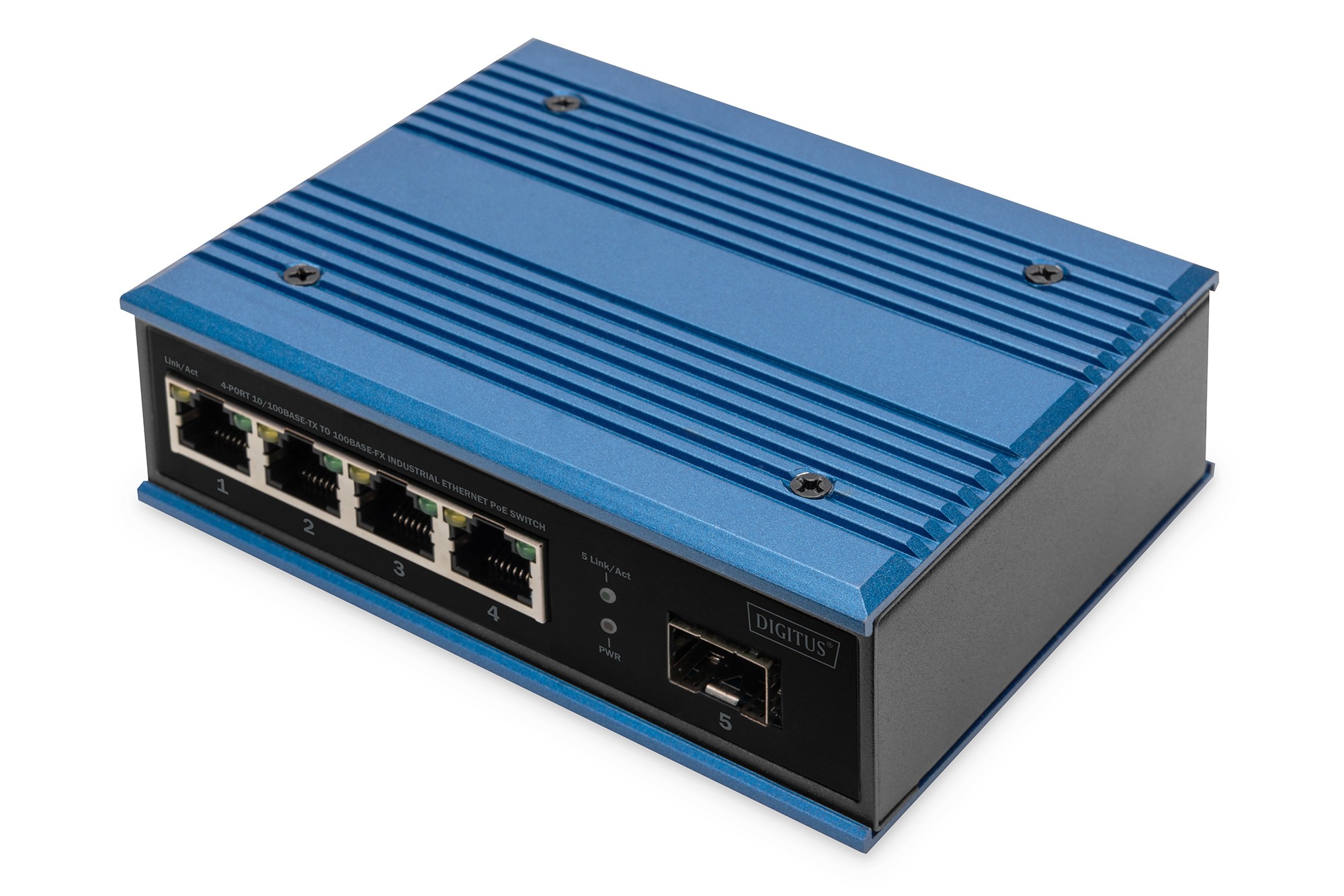 Digitus Switch Poe Di Rete Fast Ethernet A 4 Porte Industriale Non Gestito 1 Collegamento Sfp