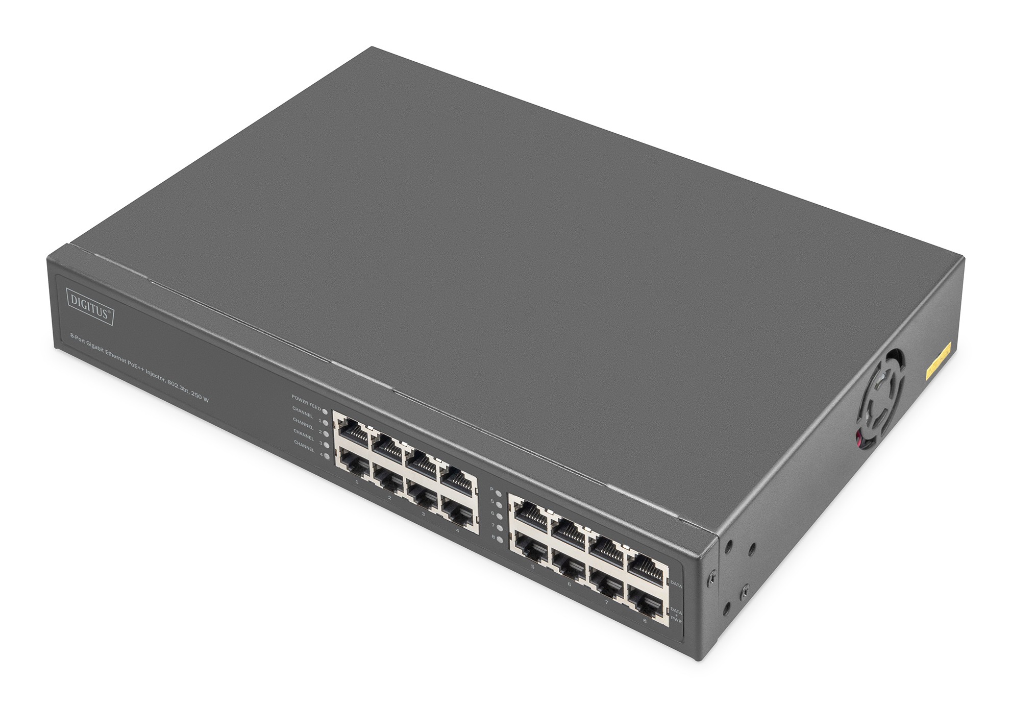 Iniettore Gigabit Ethernet Poe+ A 8 Porte 802.3Bt 250 W