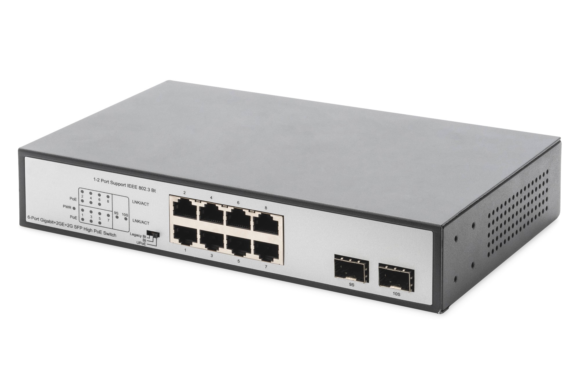 Digitus Switch Di Rete Fast Ethernet Poe+ - 19 Pollici - 24 Porte + 2X Uplink SFP/RJ45 - Ieee802.3Af/At - 370W Power Budget - Nero