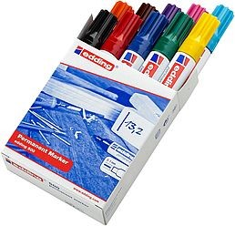 Edding 500 marcatore permanente Punta smussata Nero Blu Marrone Verde Azzurro Arancione Rosa Rosso Viola Giallo 10 pz