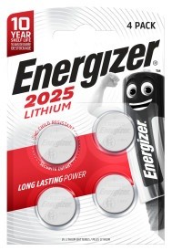 Energizer Batterie Bottone CR2025 4 pezzi