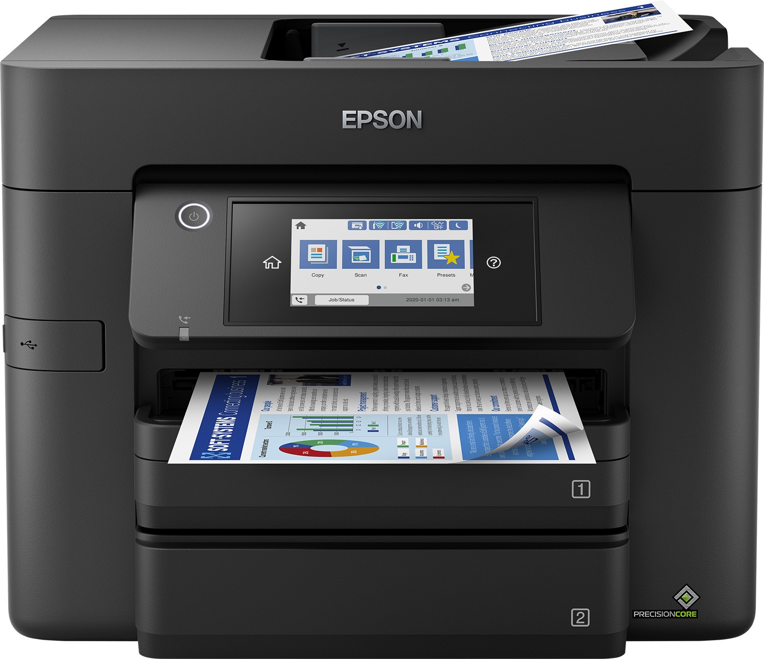 Epson Multif. Ink Wf-4830Dtwf A4 Colori 12Ppm 4800X2400Dpi Fronte/Retro Usb/Lan/Wifi/Ethernet - 4 In 1