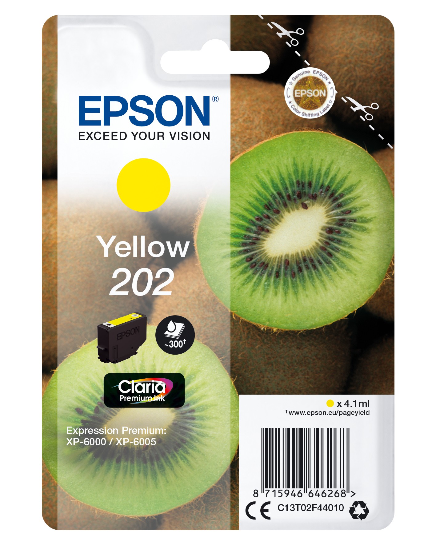 Epson Kiwi Singlepack giallo 202 Claria Premium Ink