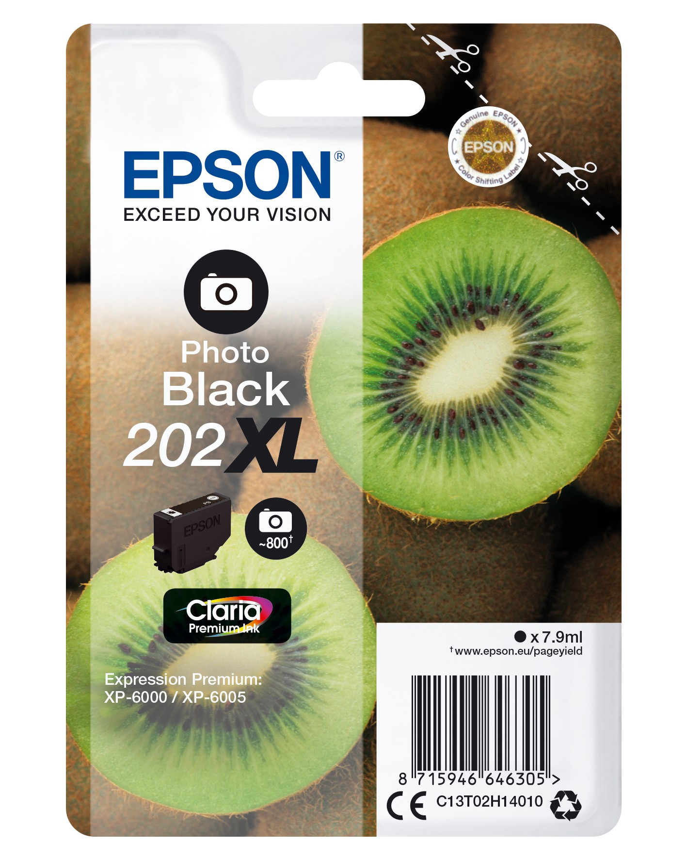 Epson Kiwi Singlepack Photo nero 202XL Claria Premium Ink