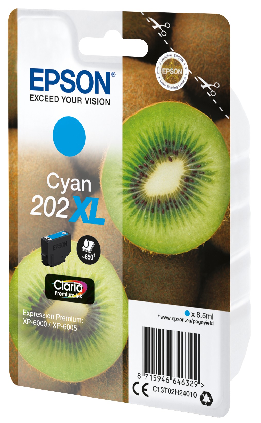 Epson Kiwi Singlepack ciano 202XL Claria Premium Ink