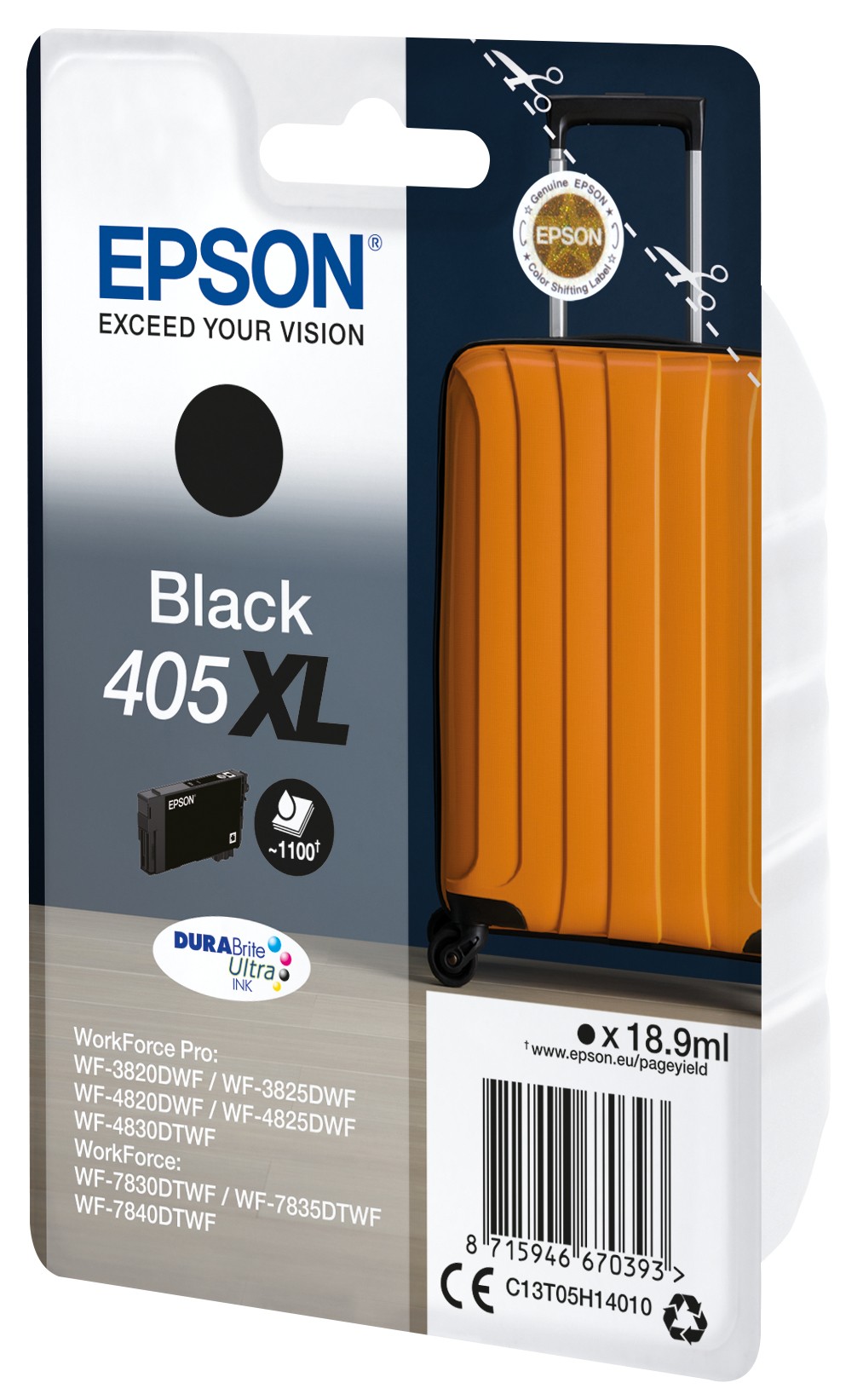 ORIGINALE Epson Cartuccia d'inchiostro nero C13T05H14010 405 XL 1100 pagine 189ml