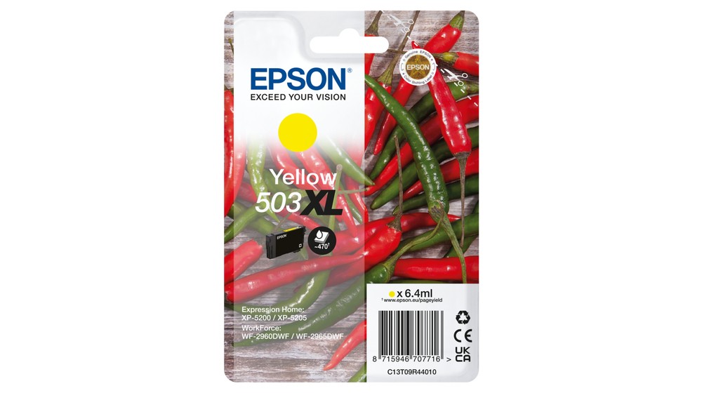 ORIGINALE Epson Cartuccia d'inchiostro giallo C13T09R44010 503 XL 470 pagine 64ml