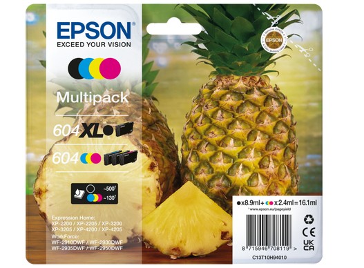 ORIGINALE Epson Multipack nero / ciano / magenta / giallo C13T10H94010 604 XL 890 pagine 24ml